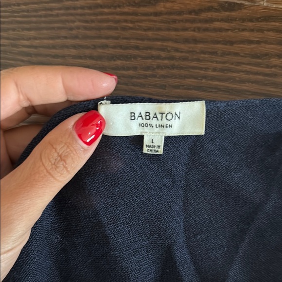 Babaton Navy and Cream Striped Blouse - Picture 3 of 3